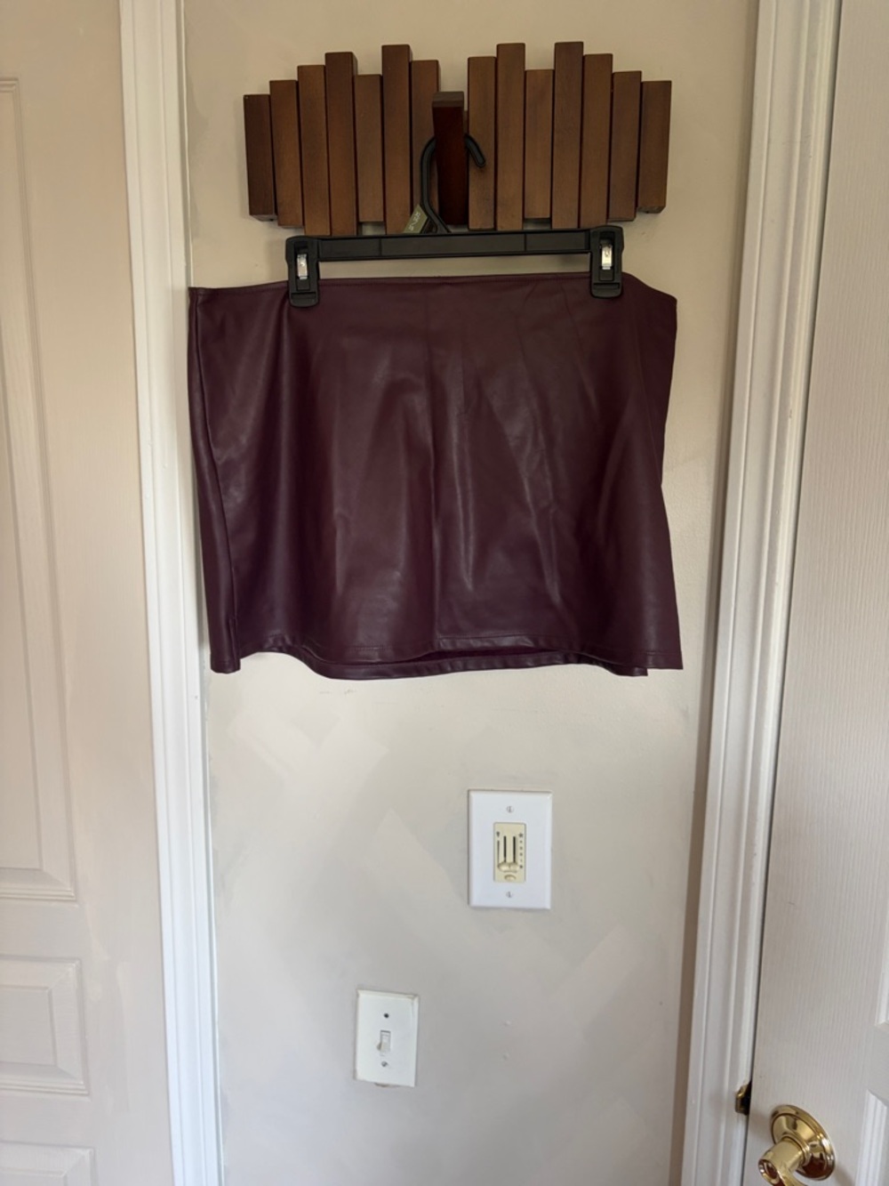 wild fable Burgundy Faux Leather Mini Skirt